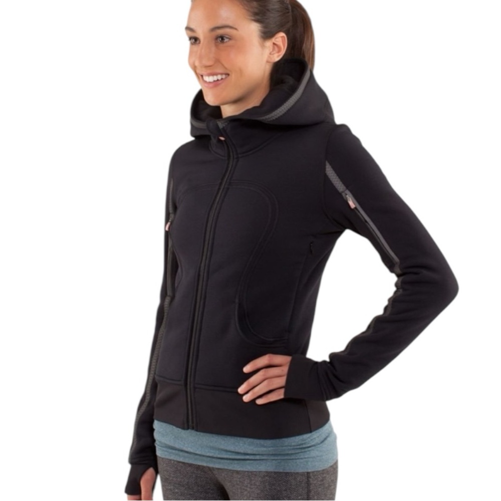 LULULEMON Special Edition Uba Hoodie Reflective Black Fitted Jacket Size 4 - Picture 12 of 12
